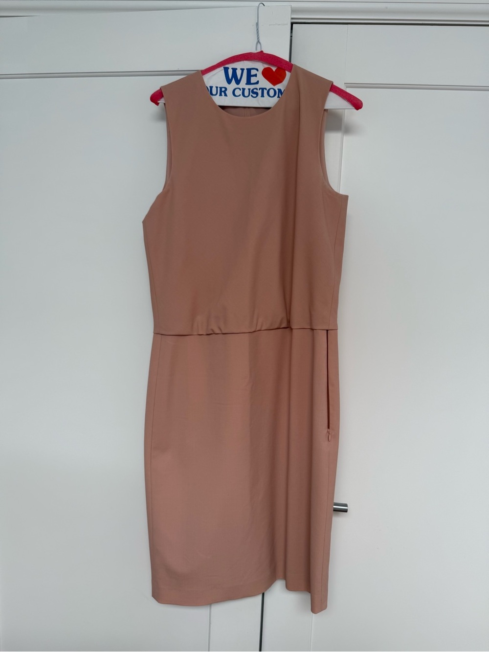Theory - women’s 8 - Sleeveless Blush Sheath Dress - Elegant Minimalist Style